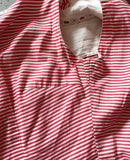 Early 1960s red and white Stripe Cotton Sun Dress with Pockets at hurdyburdy vintage shop
