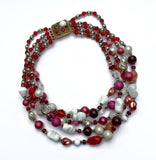 Mid Century 1960s Venetian Murano Glass Necklace with Stunning Jewel Clasp at hurdyburdy vintage jewellery shop