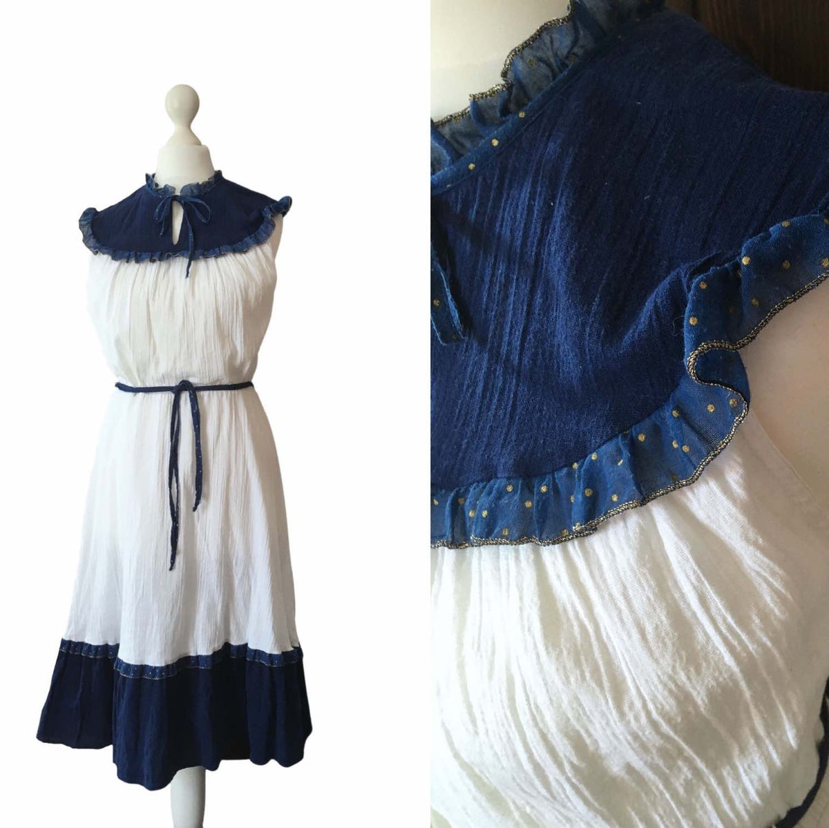 70s cheesecloth dress cheap