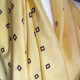 1950's Yellow Silk Scarf at hurdyburdy vintage