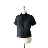 Original 1950's Sheer Black Tricel Blouse