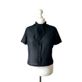 Original 1950's Sheer Black Tricel Blouse