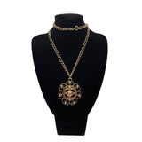 1970s Gold Medallion Pendant Necklace