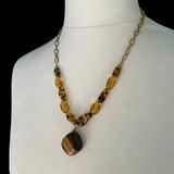 1970s Tigers Eye Gemstone Necklace