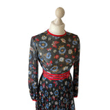 60s Berkertex Dress with Retro Butterfly & Flower Print