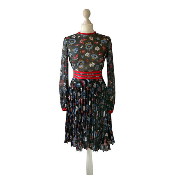 60s Berkertex Dress with Retro Butterfly & Flower Print