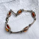 Vintage Baltic Amber Silver 925 Bracelet