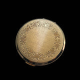 Unused vintage, gold Stratton convertible compact for pressed or loose face powder in its original presentation box at hurdyburdy vintage shop