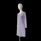 80s Purple Knit Mini Dress by Wanda Sosnowcu