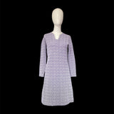 80s Purple Knit Mini Dress by Wanda Sosnowcu