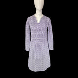 80s Purple Knit Mini Dress by Wanda Sosnowcu