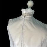 1960s Sheer White Ruffle Blouse