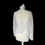 1960s Sheer White Ruffle Blouse