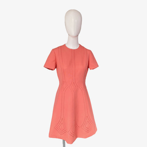 Unworn French Vintage Salmon Pink Dress by Creations Ergé