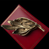Vintage Capri Signed Gold Leaf Brooch