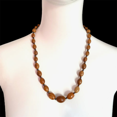 1980s Wooden Bead Necklace