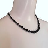 90s beaded necklace with black glass beads