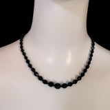 90s beaded necklace with black glass beads