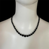 90s beaded necklace with black glass beads