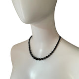 90s beaded necklace with black glass beads