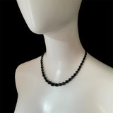 90s beaded necklace with black glass beads