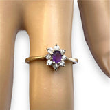 Hallmarked 9 Carat Gold Amethyst Ring