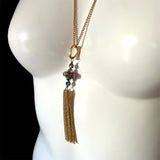 Retro Tassle Pendant Necklace with AB Beads