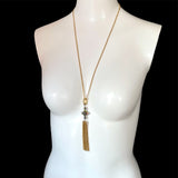 Retro Tassle Pendant Necklace with AB Beads