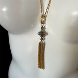 Retro Tassle Pendant Necklace with AB Beads