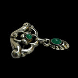 Antique William Fuglede Chrysoprase Silver Skønvirke Brooch