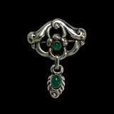 Antique William Fuglede Chrysoprase Silver Skønvirke Brooch