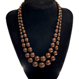 1960s Brown Faux Pearl Necklace