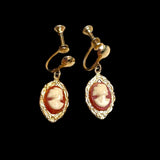 Vintage Cameo Earrings with Screw Backs