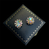 1950s Rhinestone Cluster Clip On Earrings