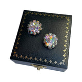 1950s Rhinestone Cluster Clip On Earrings