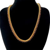 1960s Autumn Gold Mesh Rhinestone Necklace