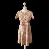 1950s Yellow Primrose Print Floral Dress - hurdyburdy vintage