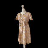 1950s Yellow Primrose Print Floral Dress - hurdyburdy vintage