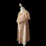 1950s Yellow Primrose Print Floral Dress - hurdyburdy vintage