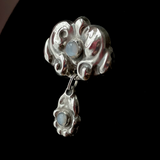 Antique Danish Silver Moonstone Skønvirke Brooch