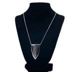 Modernist Scandinavian Silver Pendant Necklace Signed 925 AHS at hurdyburdy vintage jewellery shop
