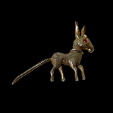 Vintage Donkey Brooch with Articulated Tail