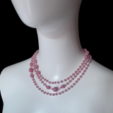 Vintage Sugar Pink Glass Necklace