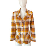 1970s Mustard Check Blazer by Emcar