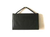 Black Leather 1920s Art Deco Bag