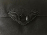 Black Leather 1920s Art Deco Bag
