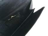 Black Leather 1920s Art Deco Bag