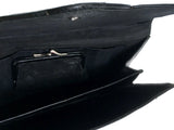 Black Leather 1920s Art Deco Bag