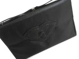 Black Leather 1920s Art Deco Bag