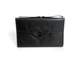 Black Leather 1920s Art Deco Bag